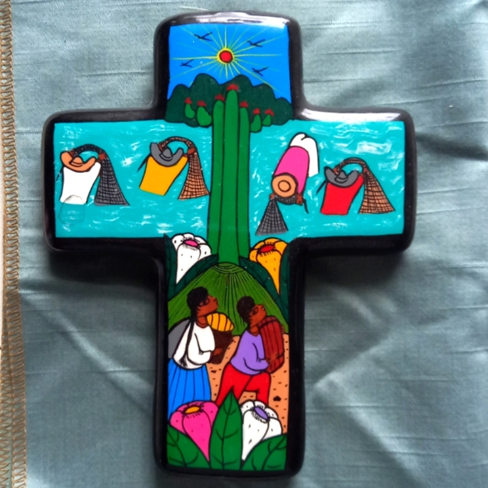 Colorful ceramic cross